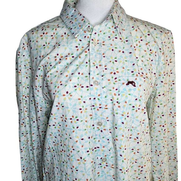 Moods Of Norway Button Up Shirt Mens Size M White Multi Balloons Long Sleeve - Picture 1 of 12